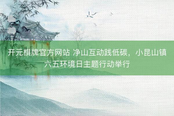 开元棋牌官方网站 净山互动践低碳,小昆山镇六五环境日主题行动举行